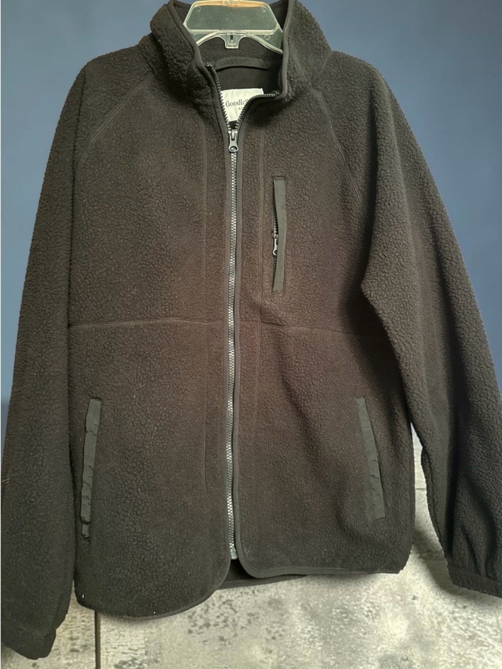 Goodfellow men’s Sherpa jacket small black NWT